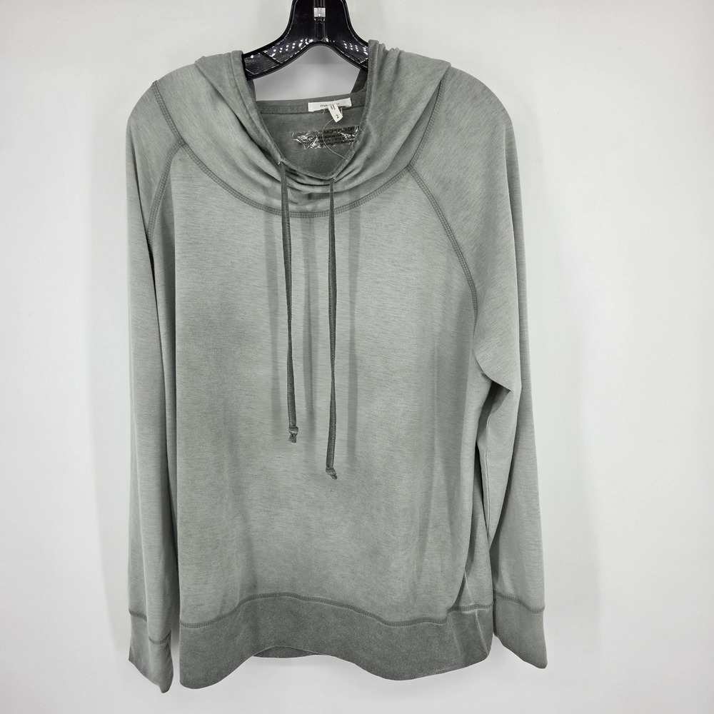 Maurices Gray Cowl Neck Long Sleeve Hoodie Sweatshirt Casual Comfy Size 2